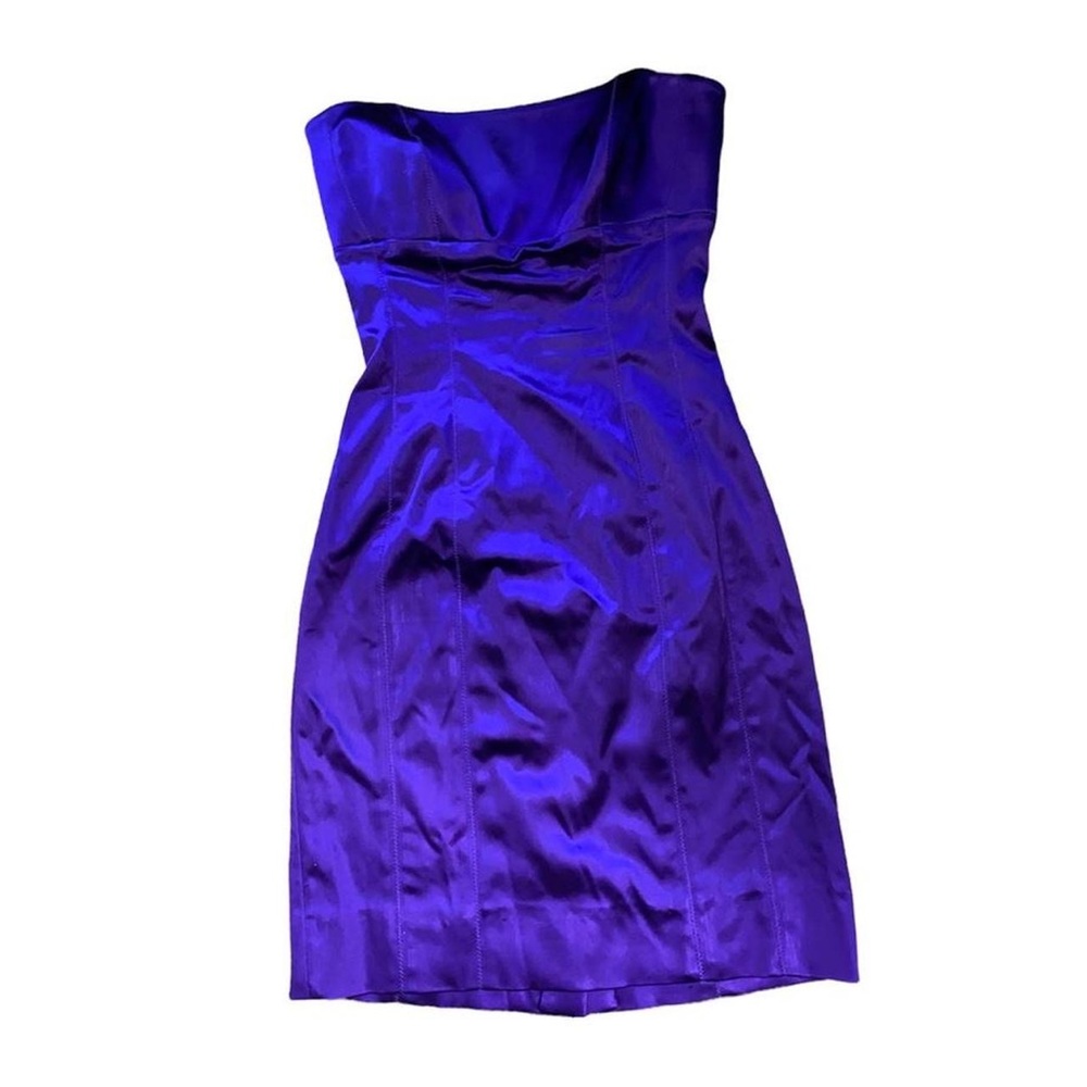iridescent purple bebe dress